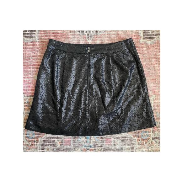 Decree Black Sequin Mini Skirt, Size Medium - Picture 2 of 5